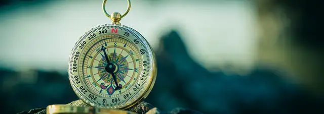 New Directions Coaching with Ann Vanino - Image of a Compass in Nature