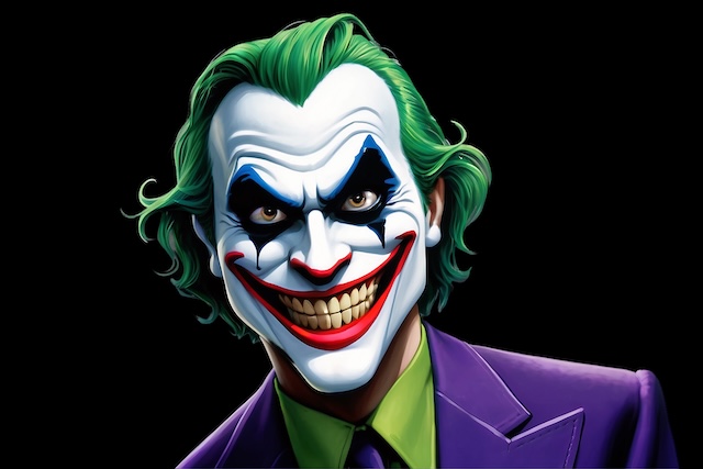 A colorful picture of The Joker from Batman